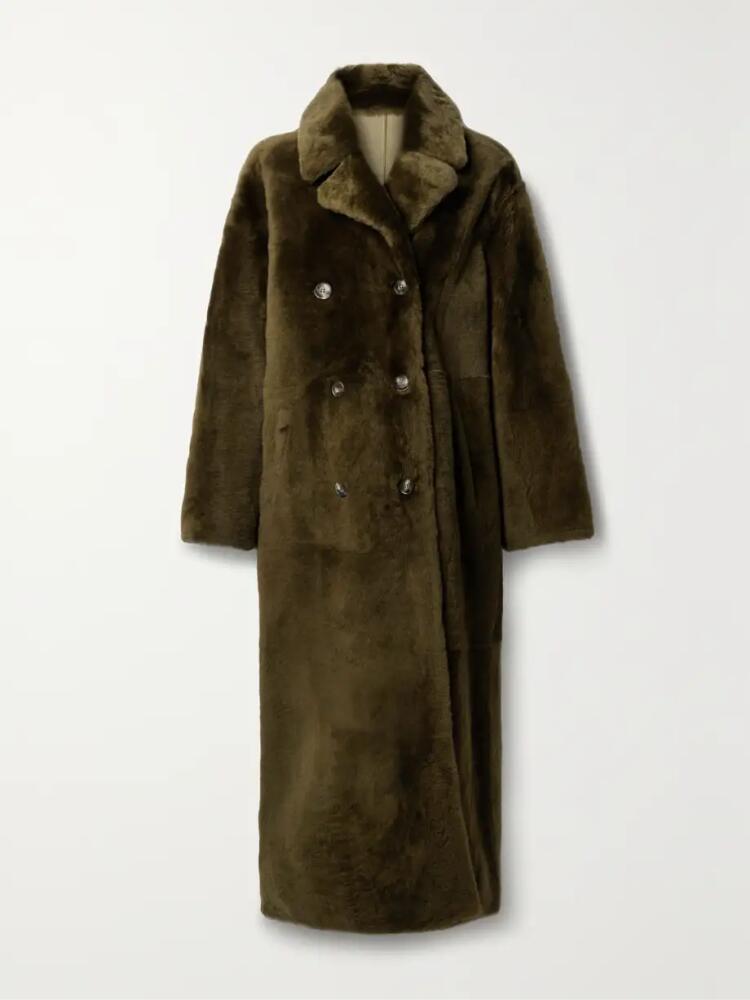 Yves Salomon - Double-breasted Shearling Coat - Green Cover