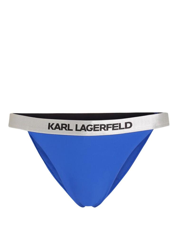 Karl Lagerfeld logo-waistband bikini bottoms - Blue Cover