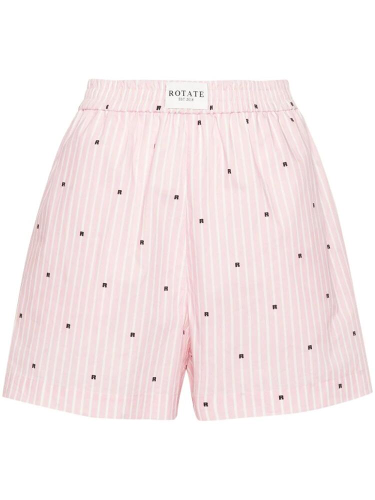 ROTATE BIRGER CHRISTENSEN logo-print striped shorts - Pink Cover