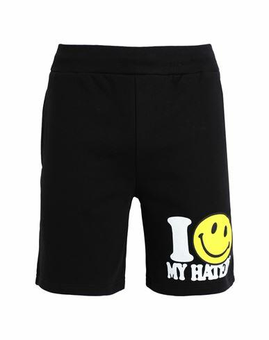 Market Smiley Haters Sweatshorts Man Shorts & Bermuda Shorts Black Cotton Cover