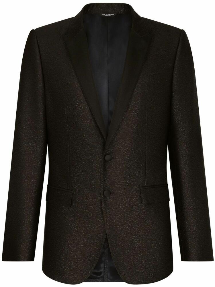 Dolce & Gabbana Martini-fit lamé jacquard silk tuxedo suit - Black Cover