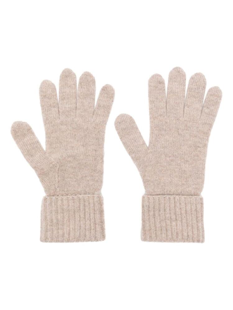 N.Peal cashmere ribbed gloves - Neutrals Cover