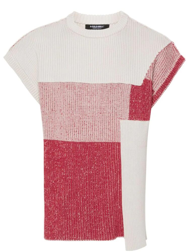 A-COLD-WALL* panelled knitted jumper - Red Cover