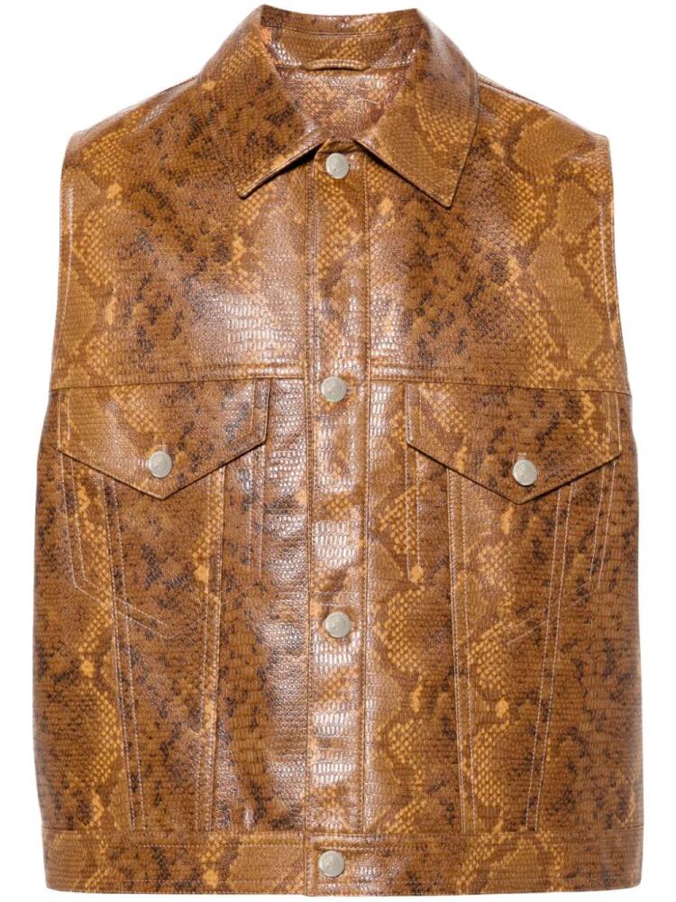 Nanushka snakeskin-effect vest - Brown Cover