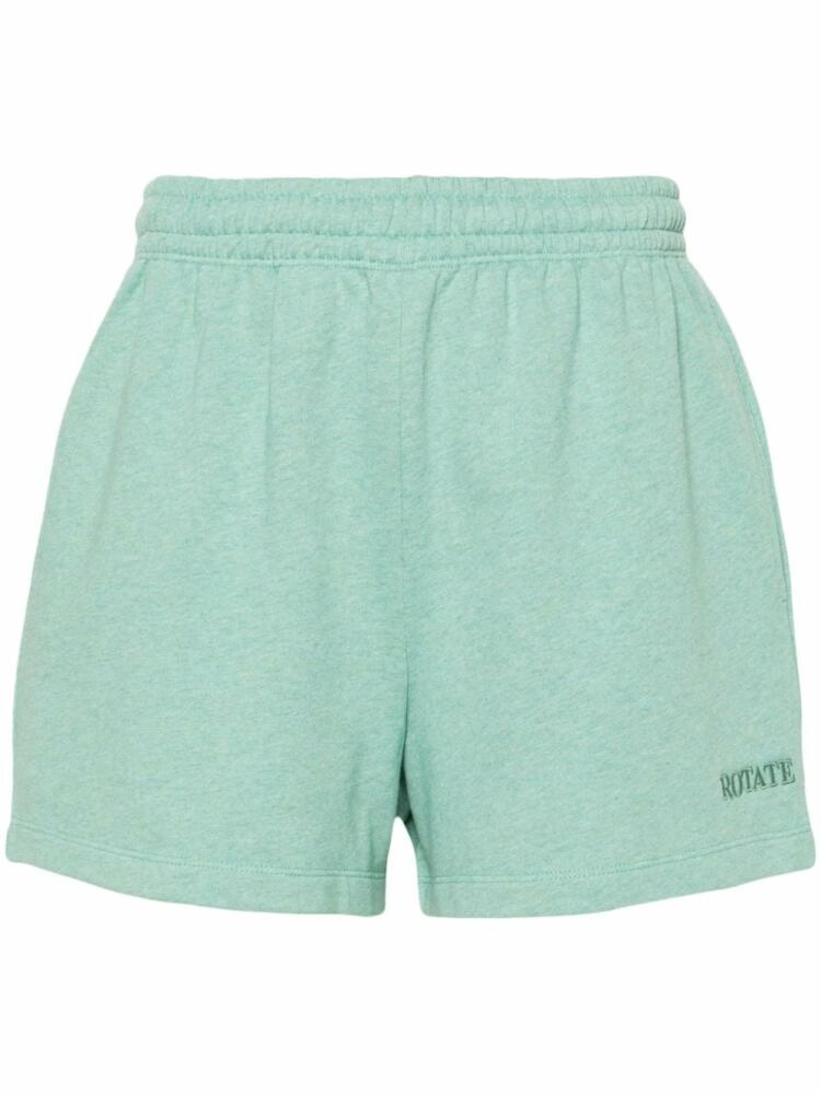 ROTATE BIRGER CHRISTENSEN logo-embroidered mélange shorts - Green Cover