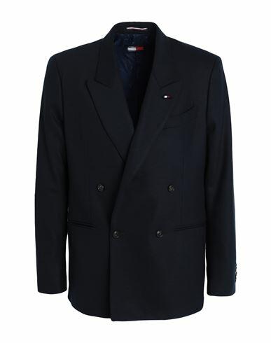 Tommy Hilfiger Man Blazer Midnight blue Wool, Elastane Cover