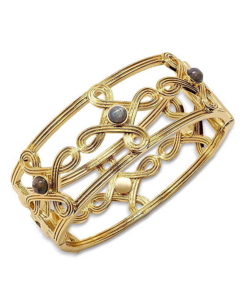 Capucine De Wulf Monique Compass Hinged Bangle Bracelet in 18K Gold Plated Cover