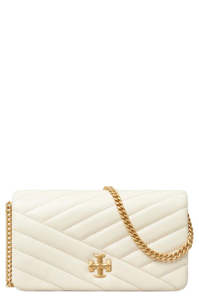 Tory Burch Kira Quilted Leather Wallet on a Chain in Cream Cover