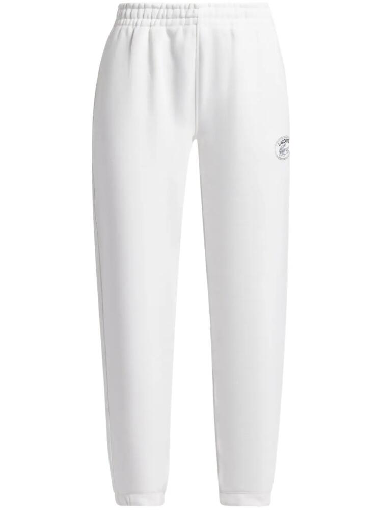 Lacoste elasticated-waist organic cotton track pants - White Cover