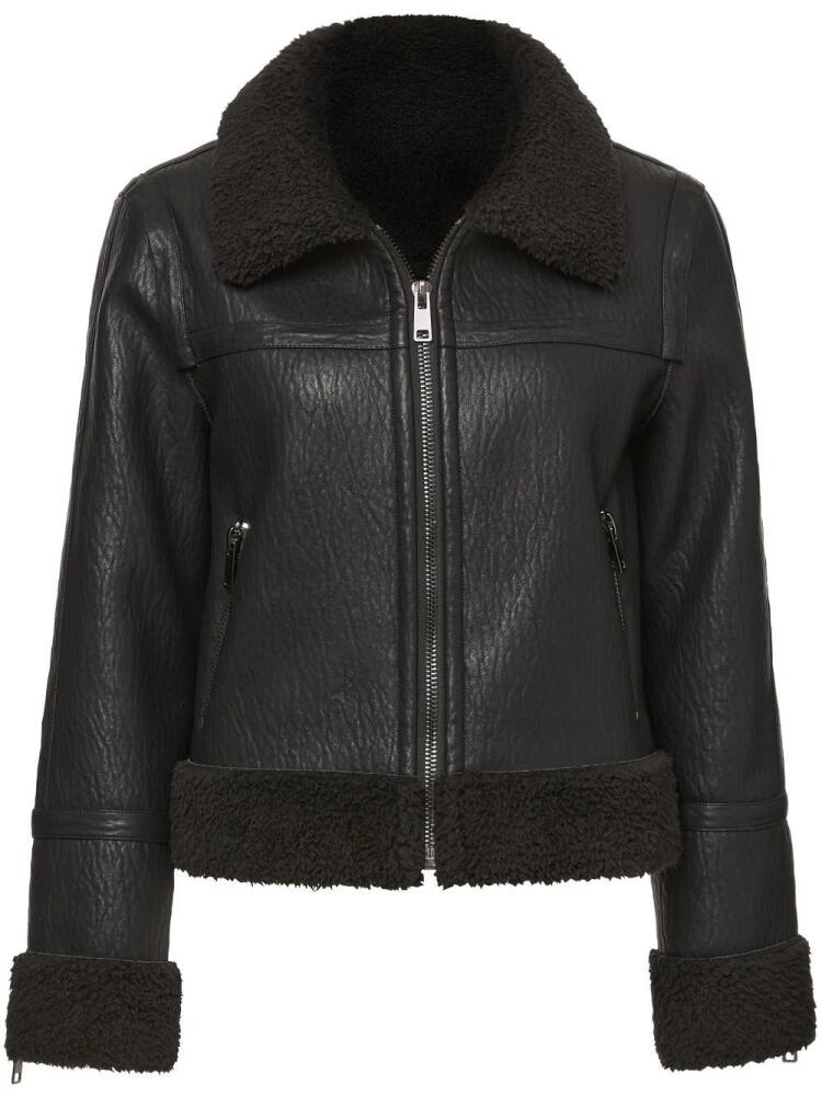 Unreal Fur Berlin faux-shearling trim jacket - Black Cover