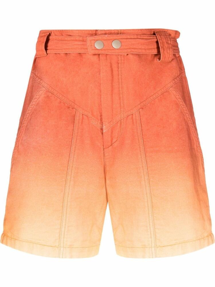 ISABEL MARANT Kaynetd tie-dye effect shorts - Orange Cover