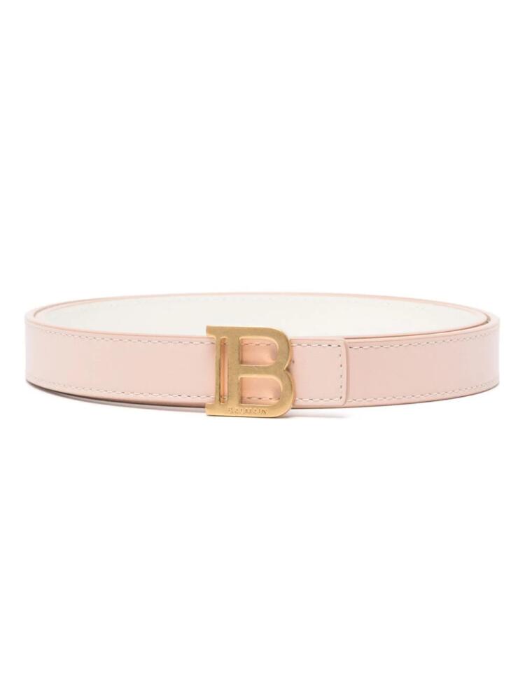 Balmain logo-buckle reversible leather belt - Pink Cover