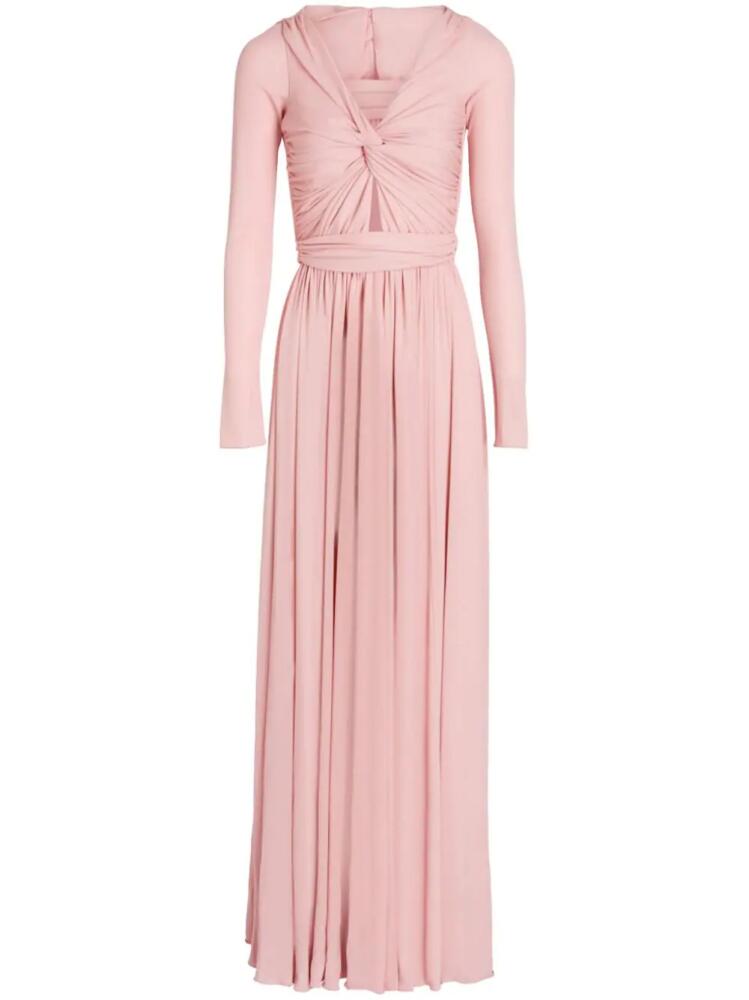 Giambattista Valli twist-front jersey maxi dress - Pink Cover