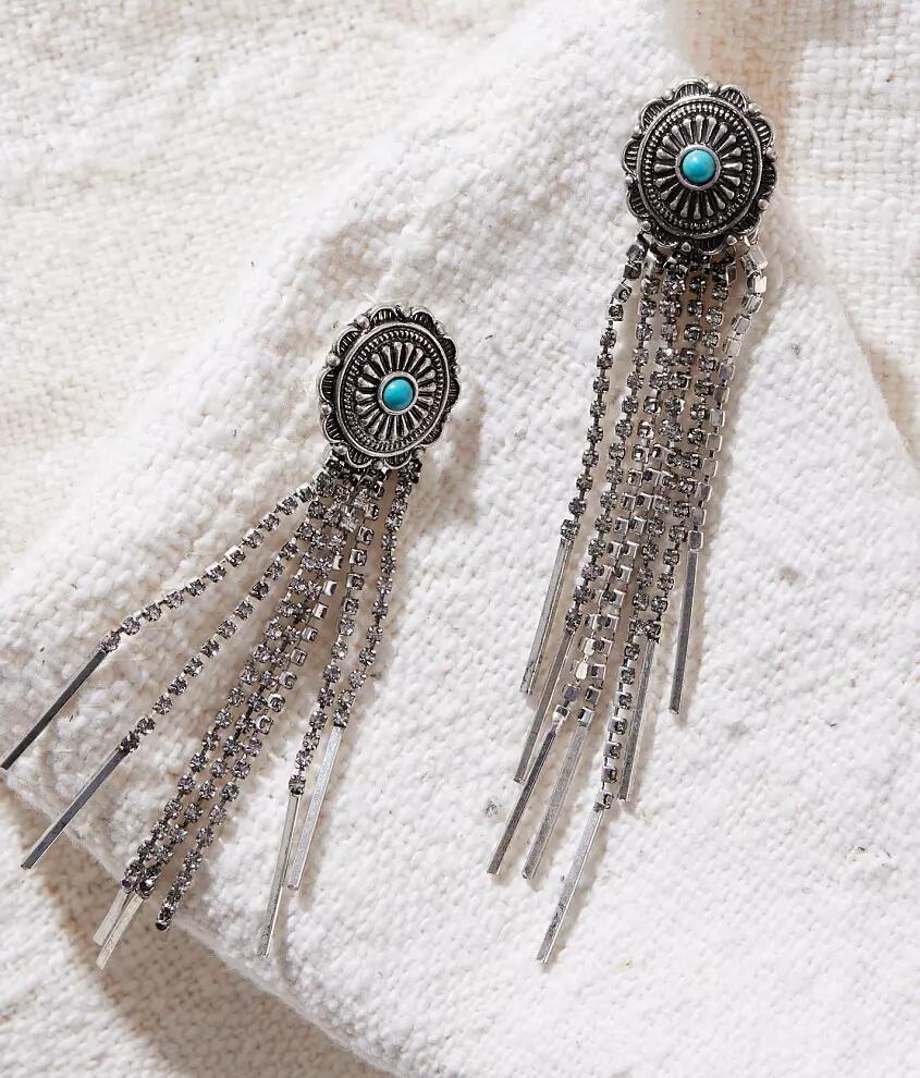 Sterling & Stitch Western Rhinestone Fringe Earring Cover