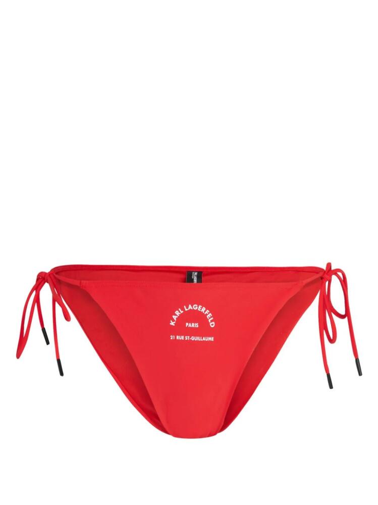 Karl Lagerfeld logo-print string bikini bottoms - Red Cover