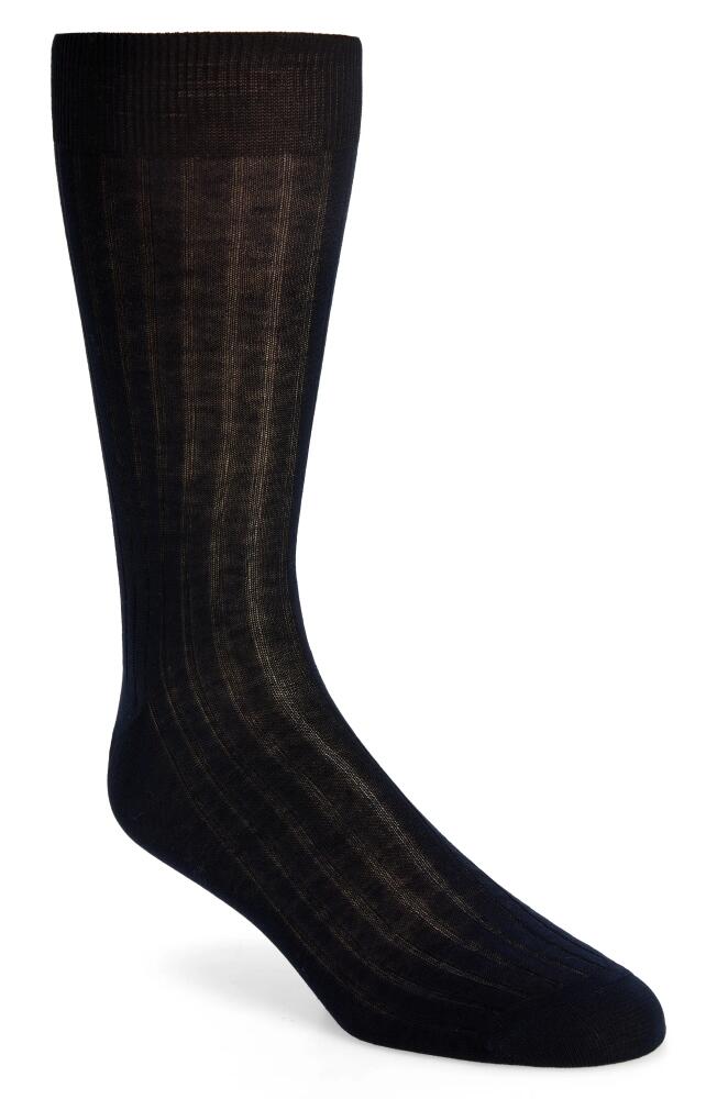 Canali Cotton Rib Dress Socks in Navy Cover