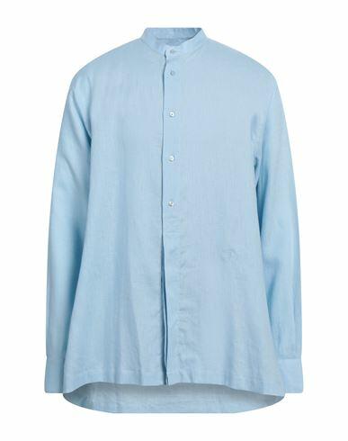 Trussardi Man Shirt Sky blue Linen Cover