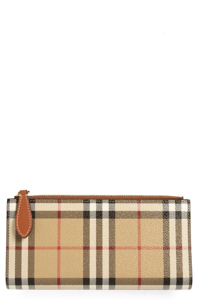 burberry Large Vintage Check Coated Canvas & Leather Bifold Wallet in Archive Beige Cover