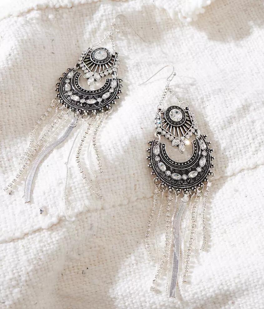 Sterling & Stitch Western Glitz Fringe Drop Earring Cover