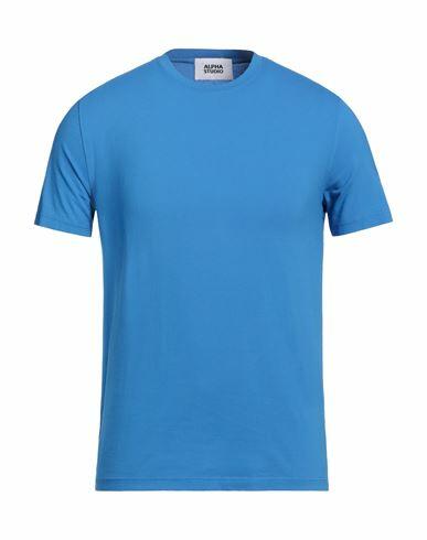 Alpha Studio Man T-shirt Azure Cotton, Elastane Cover