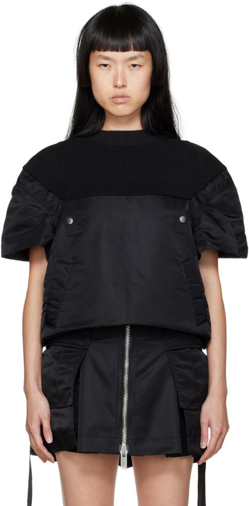 sacai Black Mix Sweater Cover