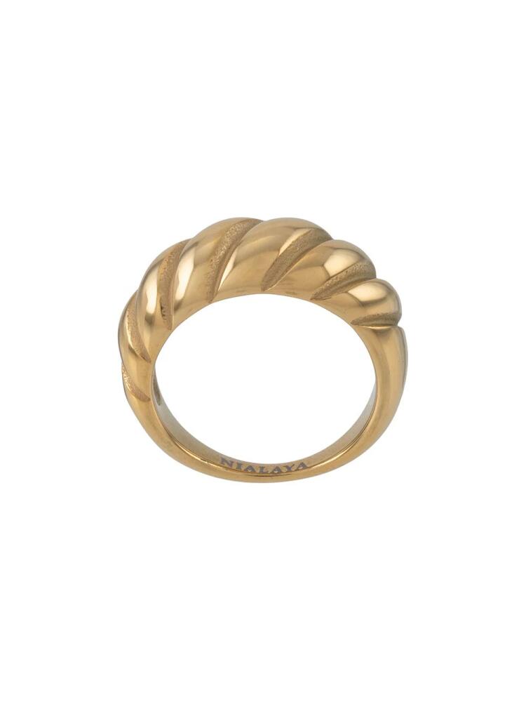 Nialaya Jewelry Croissant band ring - Gold Cover