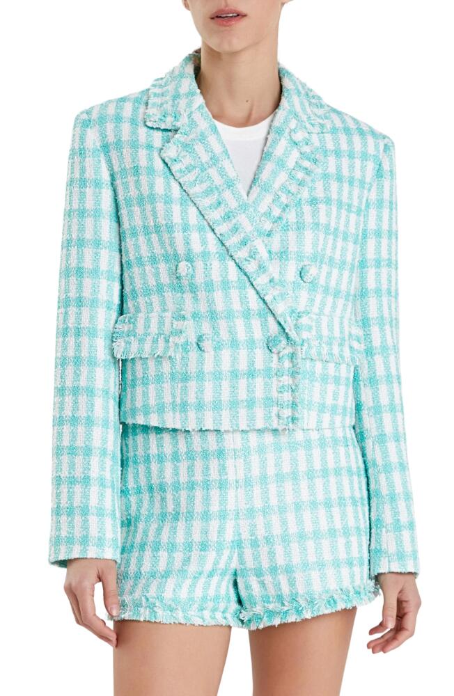 English Factory Check Bouclé Blazer in Mint Cover