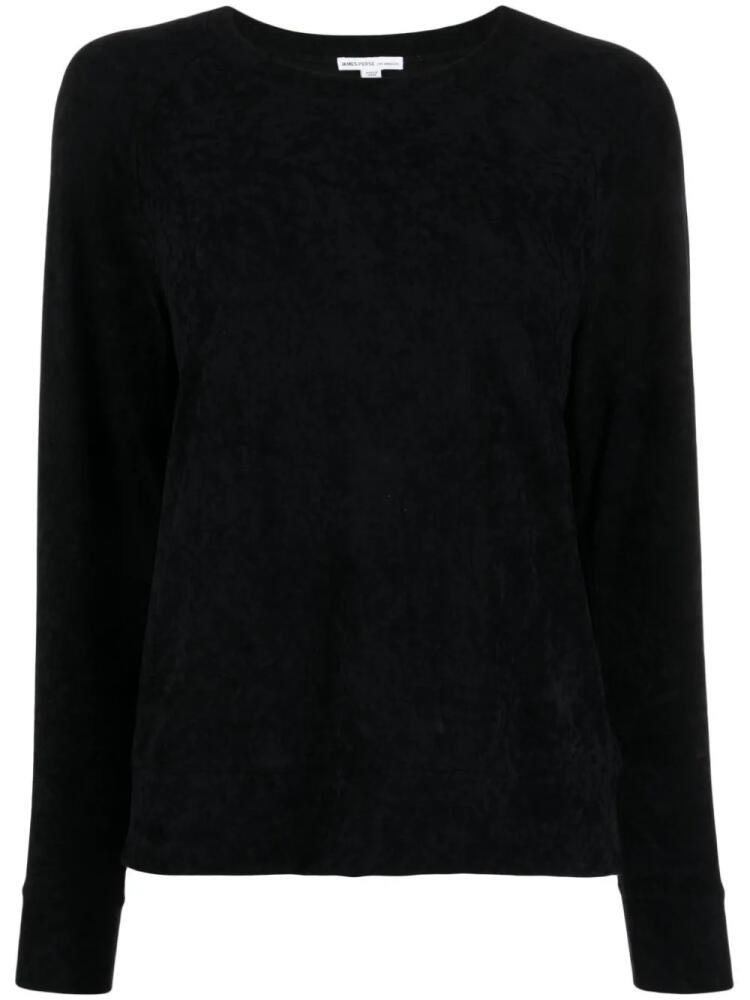 James Perse long-sleeve velvet sweatshirt - Black Cover