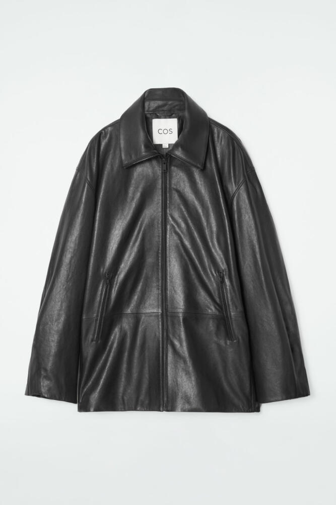 COS WAISTED LEATHER TRUCKER JACKET Cover