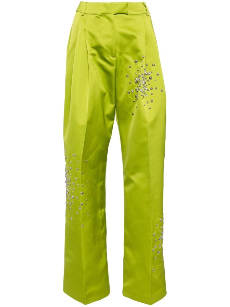 DES PHEMMES rhinestone-embellished trousers - Green Cover