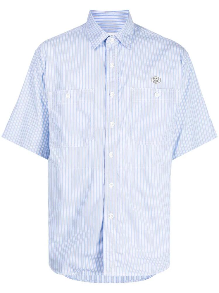 CHOCOOLATE pinstripe-pattern cotton shirt - Blue Cover