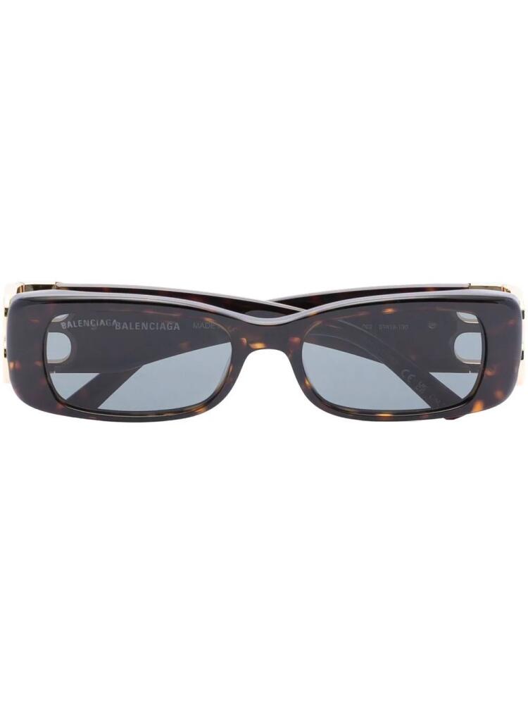 Balenciaga Eyewear tortoiseshell-effect rectangle-frame sunglasses - Black Cover