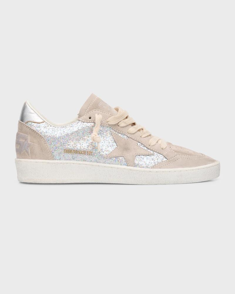 Golden Goose Ballstar Glitter Suede Low-Top Sneakers Cover