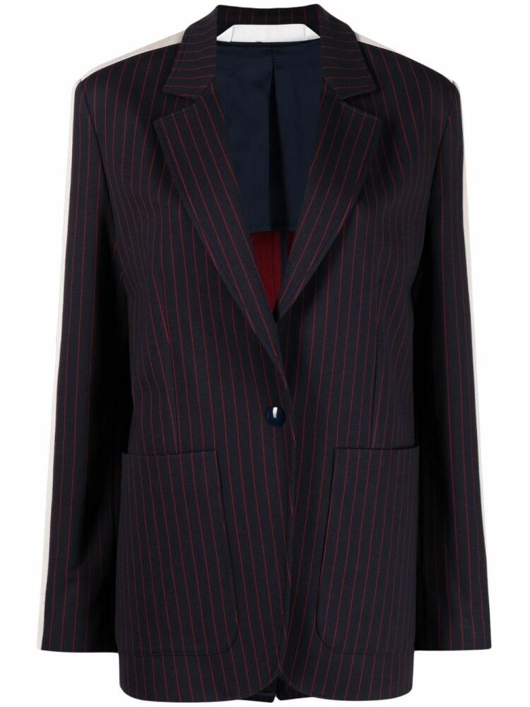 Palm Angels striped single-breasted blazer - Blue Cover