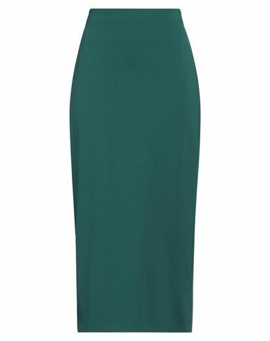 Semicouture Woman Midi skirt Green Viscose, Polyamide, Elastane Cover