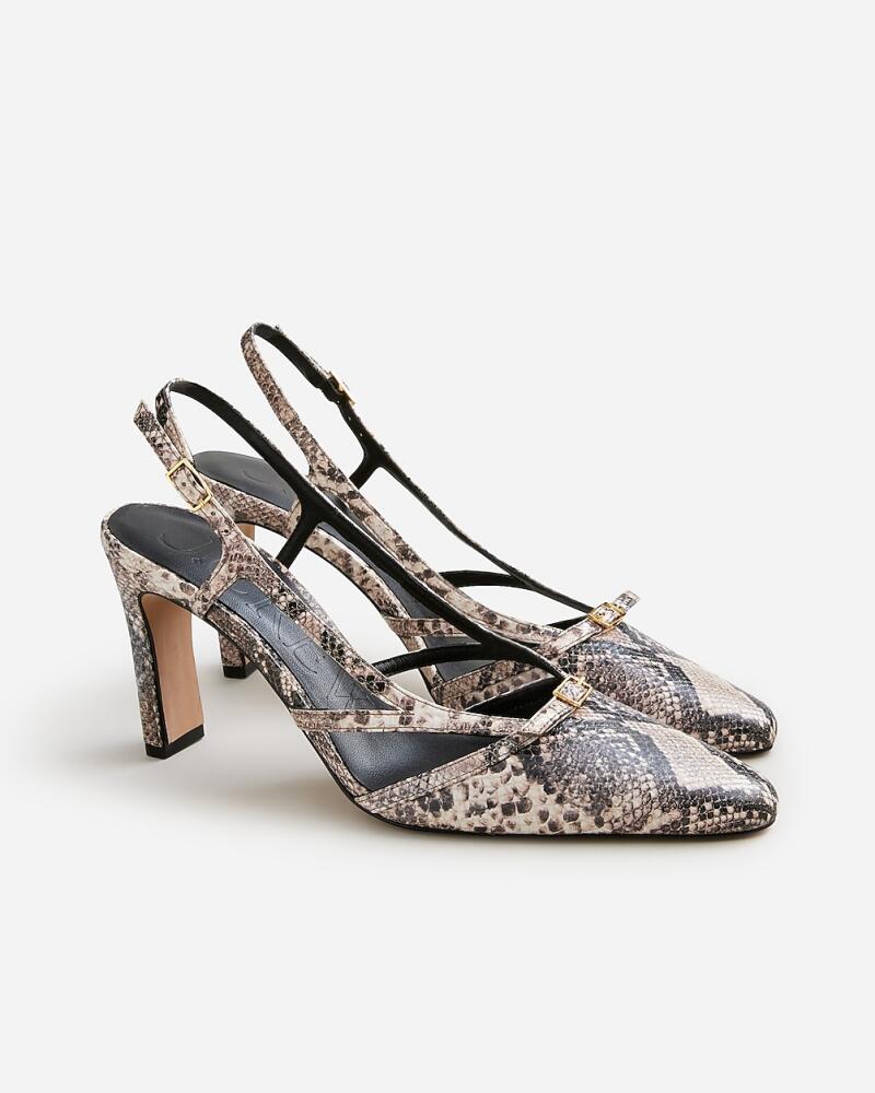 J.Crew Made-in-Spain Jules slingback pumps in snake-embossed leather Cover