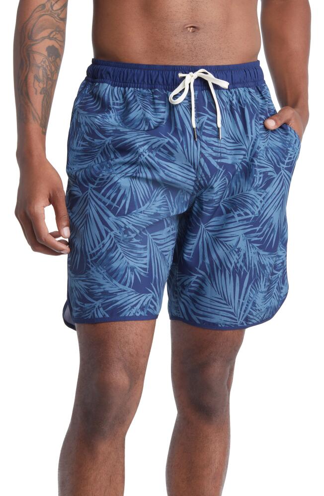 Fair Harbor The Anchor Swim Trunks in Blue/grey Floral Cover