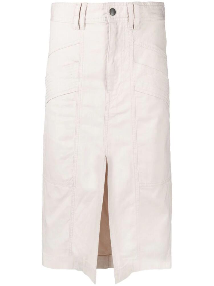 MARANT ÉTOILE high-rise midi skirt - Neutrals Cover