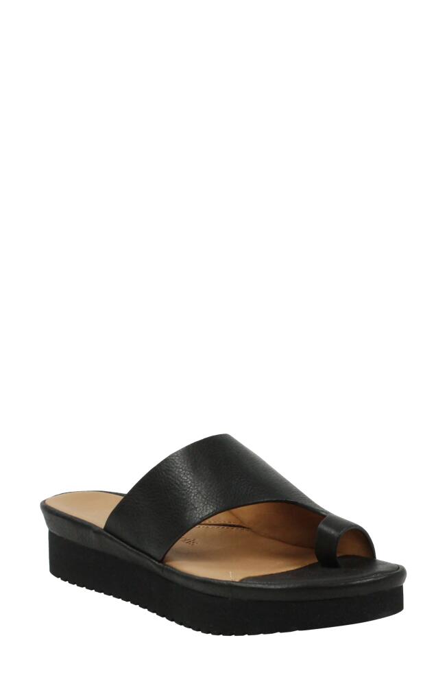 L'Amour des Pieds Ahlina Platform Sandal in Black Lamba Cover