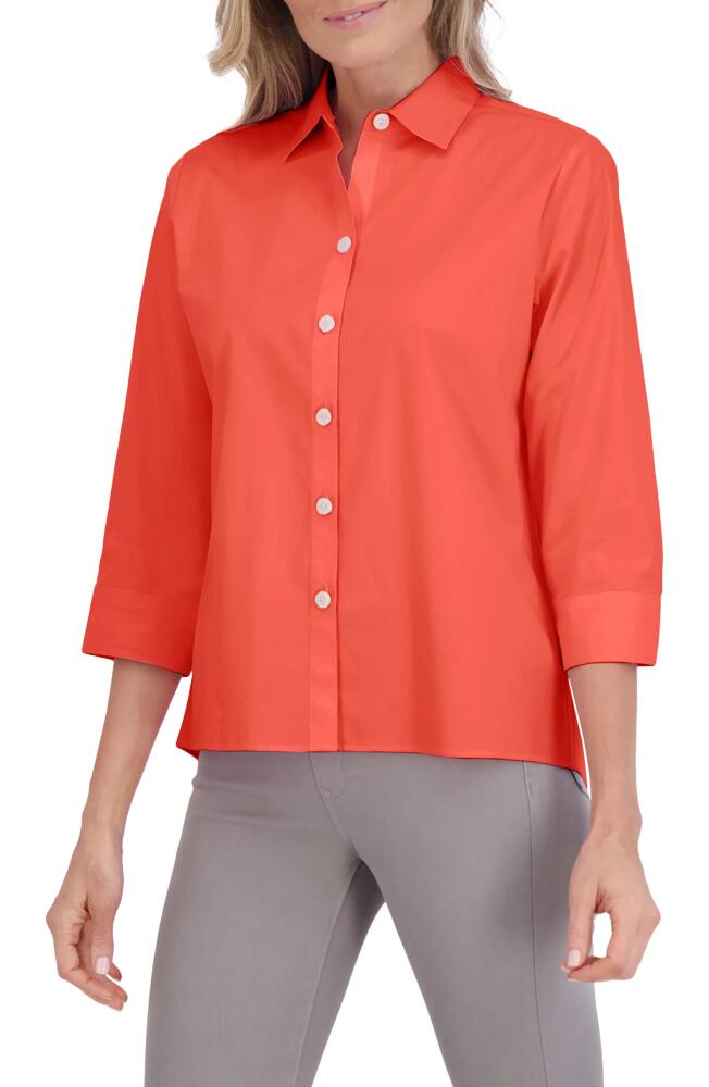 Foxcroft Kelly Button-Up Shirt in Tangerine Cover