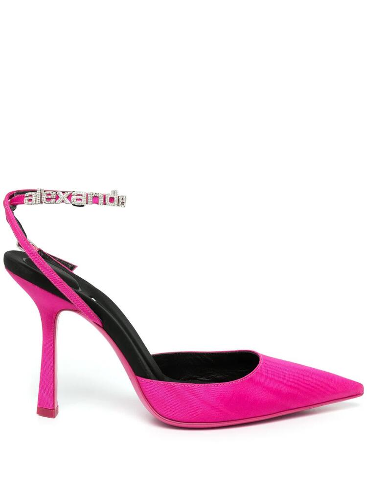 Alexander Wang Delphine 105mm logo-strap pumps - Pink Cover