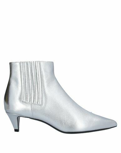 Celine Woman Ankle boots Silver Soft Leather Cover