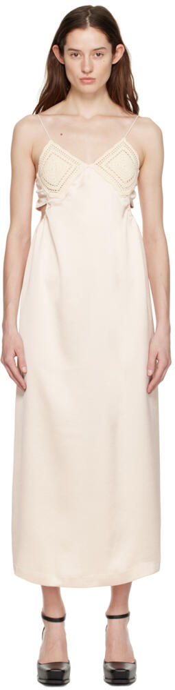 LVIR Beige V-Neck Midi Dress Cover