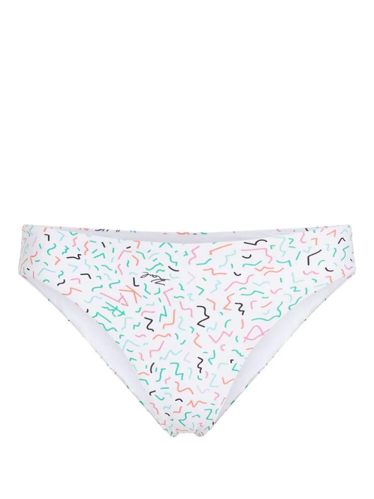 Karl Lagerfeld geometric-print bikini bottoms - White Cover