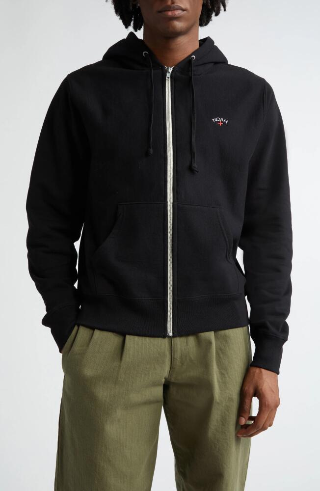 Noah Lightweight Cotton Zip Hoodie in Black Cover