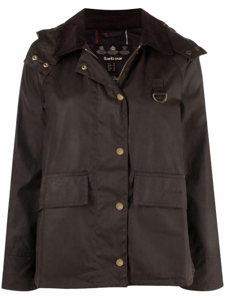 Barbour Avon wax-cotton hooded jacket - Green Cover