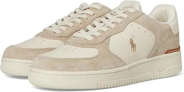 Polo Ralph Lauren Masters Court Leather-Suede Sneakers (Milkshake/Ecru) Men's Shoes Cover