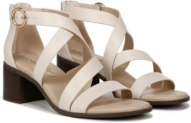 LifeStride Heritage Strappy Block Heel Dress Sandals (Cream) Women's Sandals Cover