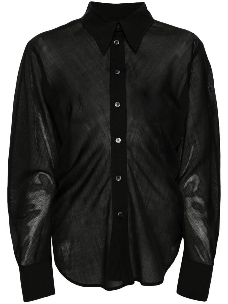 LVIR semi-sheer wool blend shirt - Black Cover