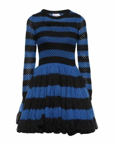 Red Valentino Woman Mini dress Blue Mohair wool, Polyamide, Wool Cover